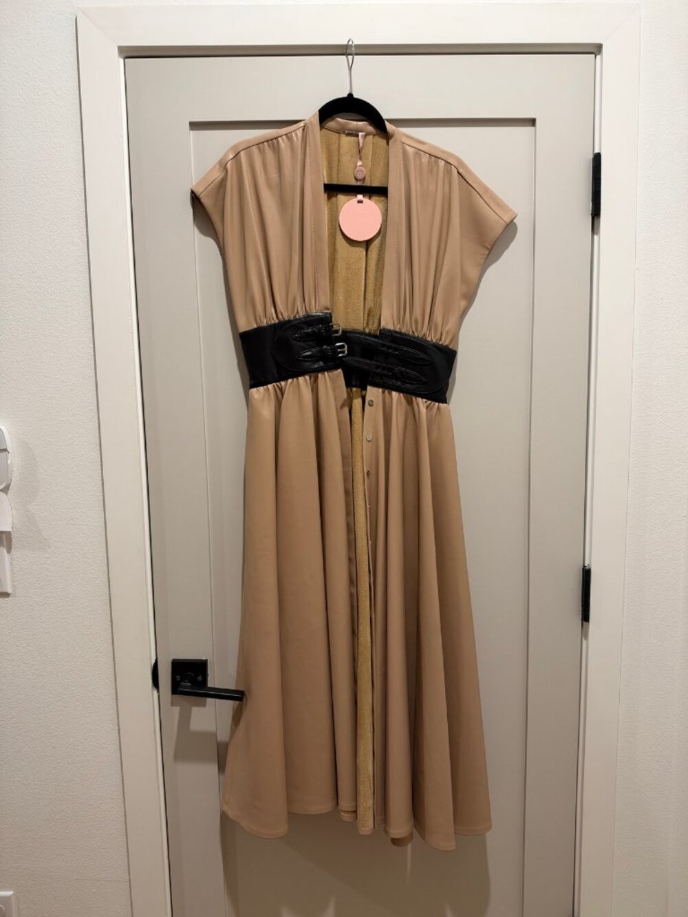 Alexis Viktora Midi Dress in Taupe, Size S, New with Tags